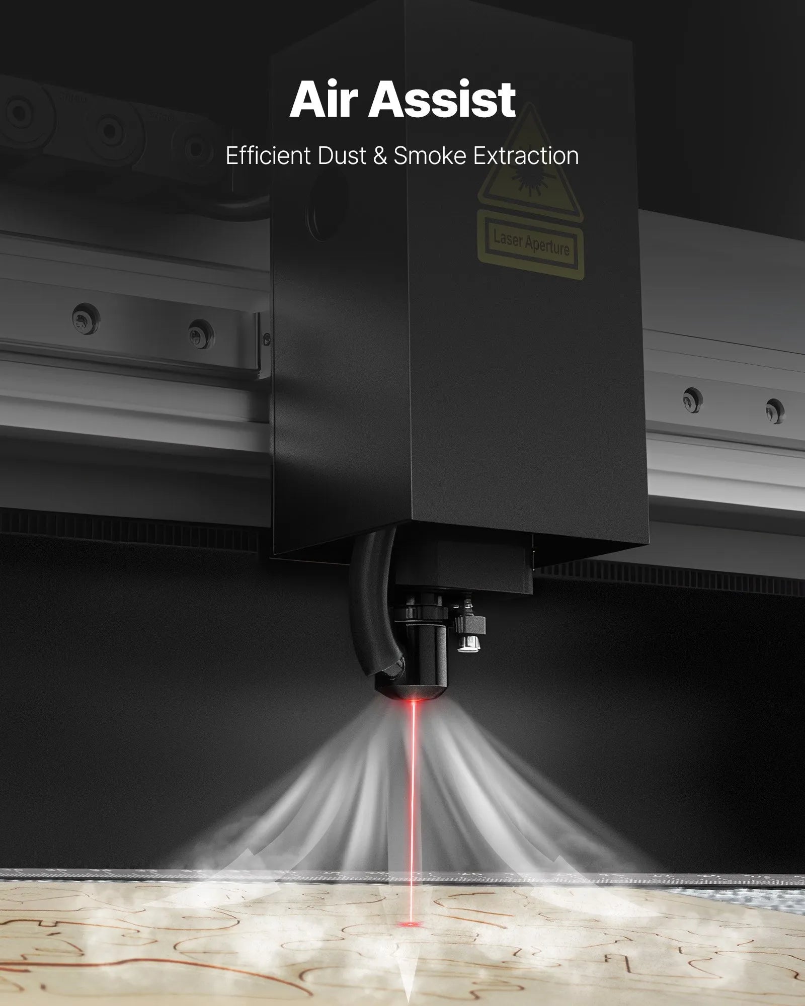 55W CO2 Laser Engraver & Cutter – Desktop Laser Engraving Machine with 5MP Camera & Rotary Axis