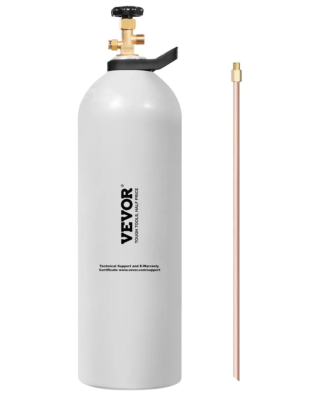 VEVOR CO2 Tank 20 lbs New Aluminum Alloy Cylinder with Siphon Tube DOT Approved