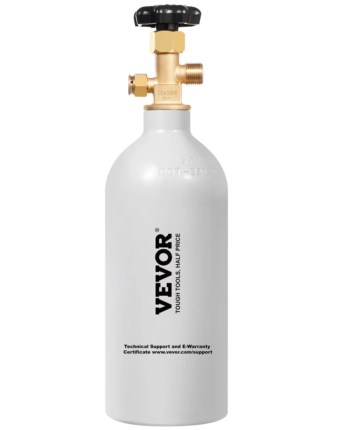 VEVOR CO2 Tank 2.5 lbs Aluminum Alloy Cylinder with CGA320 Valve DOT Approved