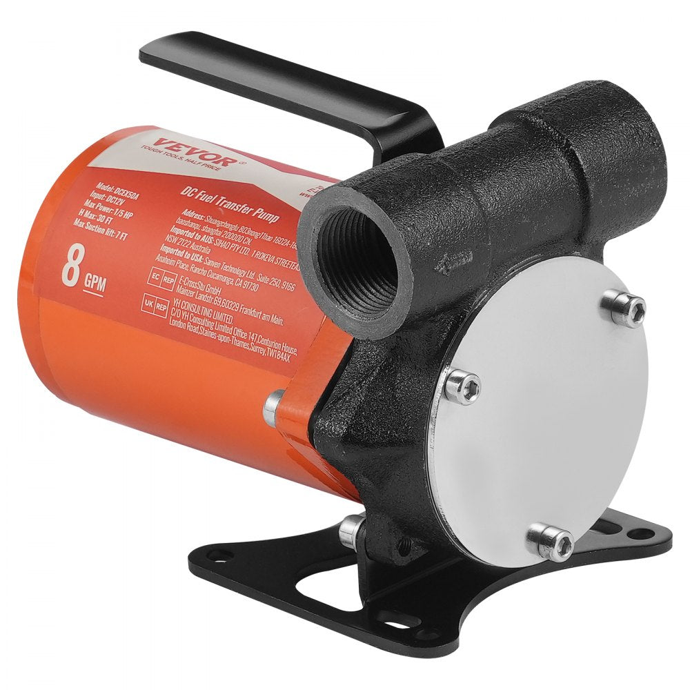 VEVOR Fuel Transfer Pump 12V 8 GPM 1/6 HP Diesel Pump with Auto Fuel Nozzle