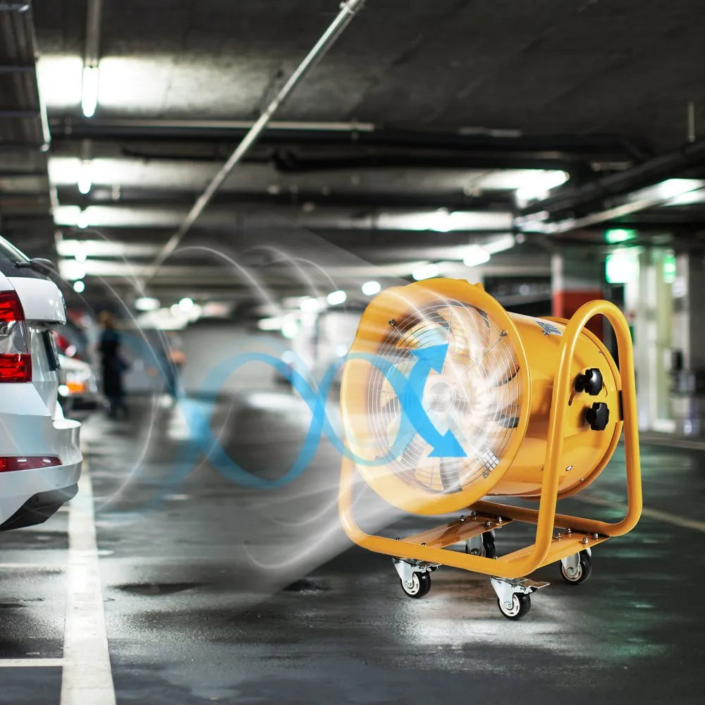 VEVOR Portable Ventilator, 16" Cylinder Fan, 1100W Industrial Blower, Shop Exhaust Fan, Dust Extraction Fan, Smoke Removal Blower, Heavy Duty Utility Fan, AC120V Portable Ventilator, Industrial Ventilation Fan, Workshop Cylinder Fan