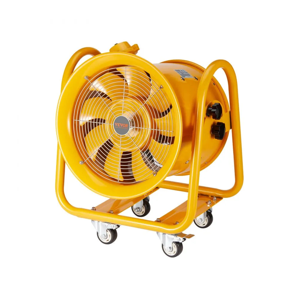 VEVOR Portable Ventilator, 16" Cylinder Fan, 1100W Industrial Blower, Shop Exhaust Fan, Dust Extraction Fan, Smoke Removal Blower, Heavy Duty Utility Fan, AC120V Portable Ventilator, Industrial Ventilation Fan, Workshop Cylinder Fan