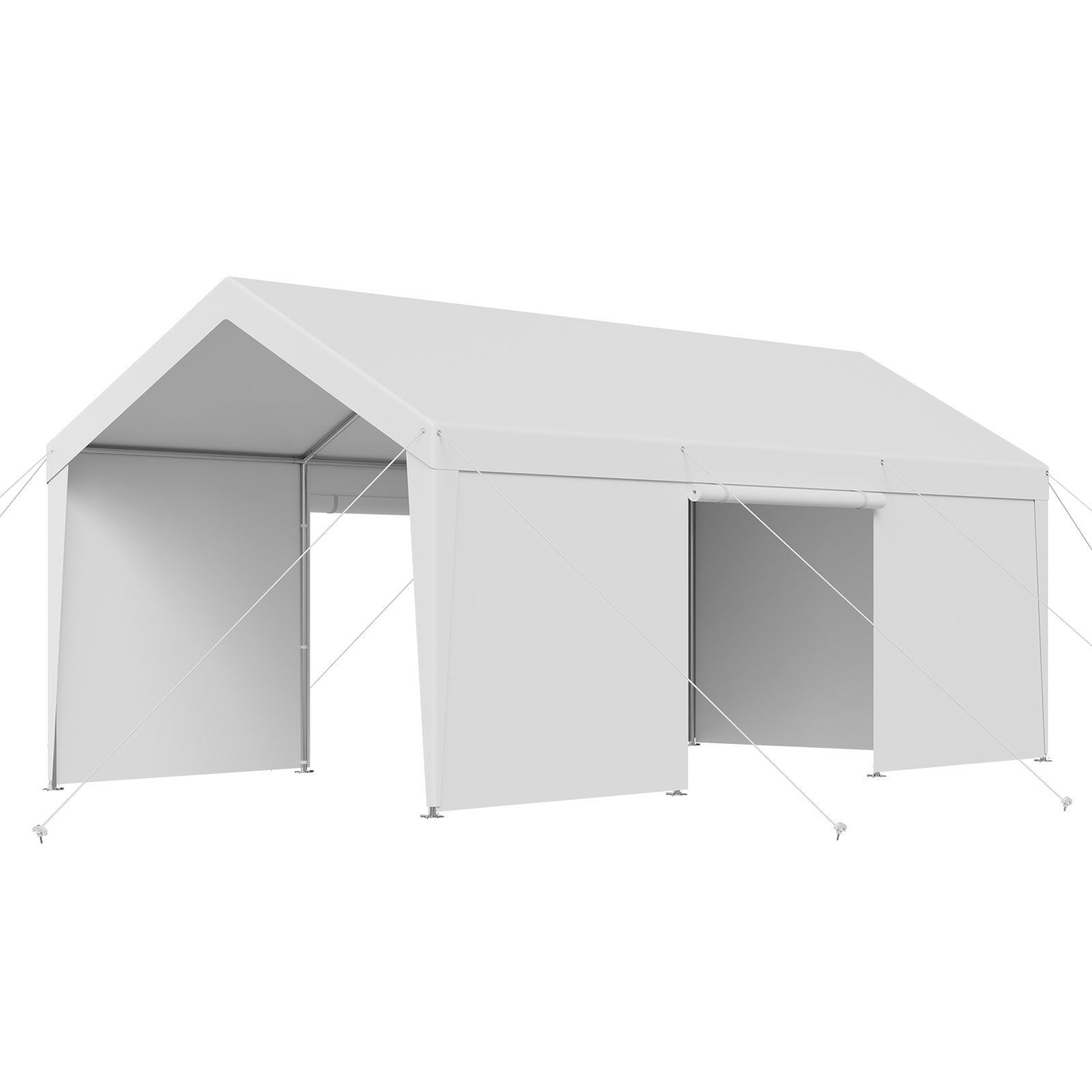 VEVOR Carport Car Canopy 12x20FT Heavy Duty Car Shelter with Sidewalls Grey