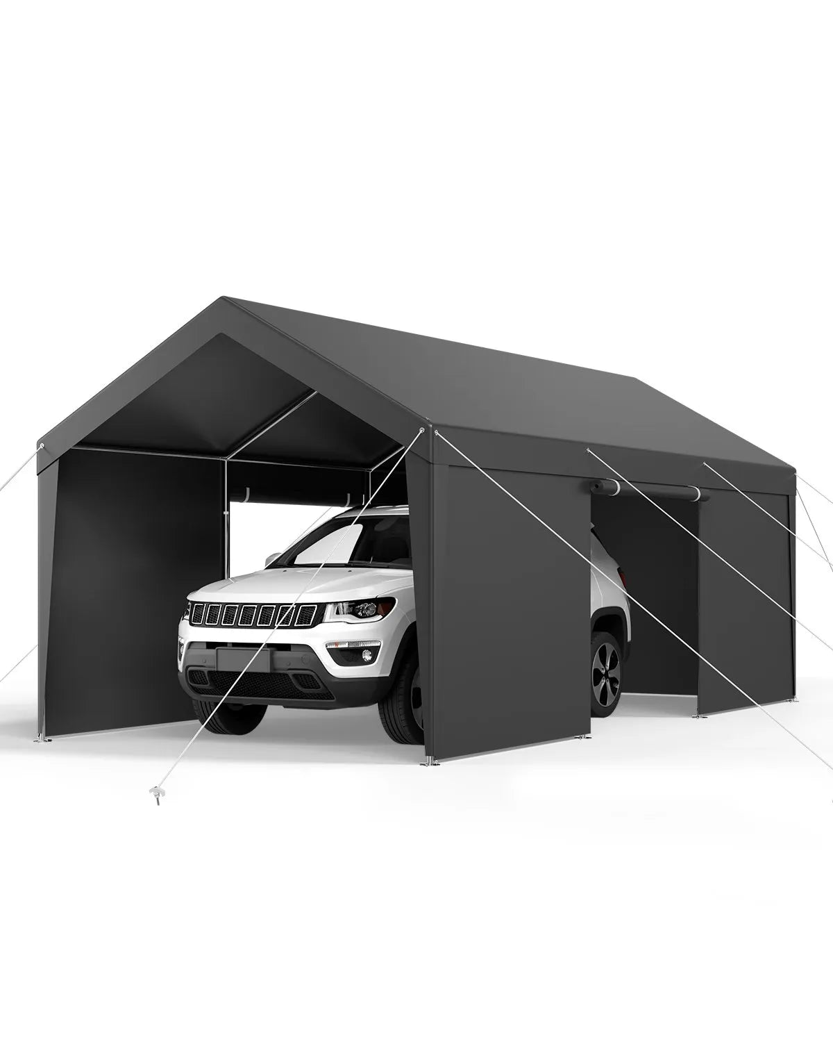 VEVOR Carport Car Canopy 12x20FT Heavy Duty Car Shelter with Sidewalls White
