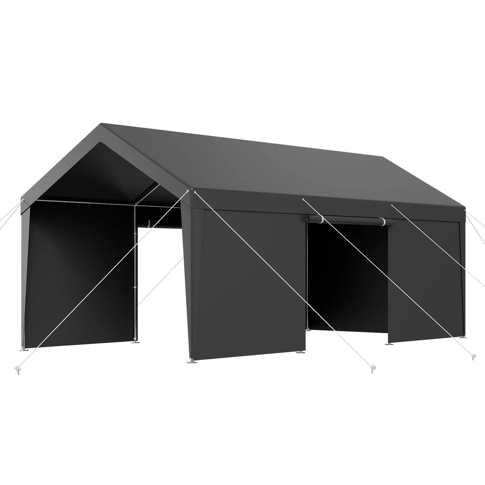 VEVOR Carport Car Canopy 12x20FT Heavy Duty Car Shelter with Sidewalls Grey