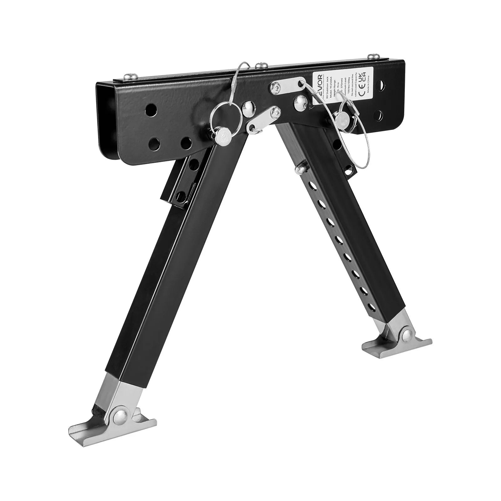 VEVOR RV Step Stabilizer, Height Adjustable Step Stabilizer Kit, Camper Stair Stabilizers with Powder Coated Steel for 5th Wheels, Travel Trailers and Motorhomes, Adjustable from 3 inch to 15 inch