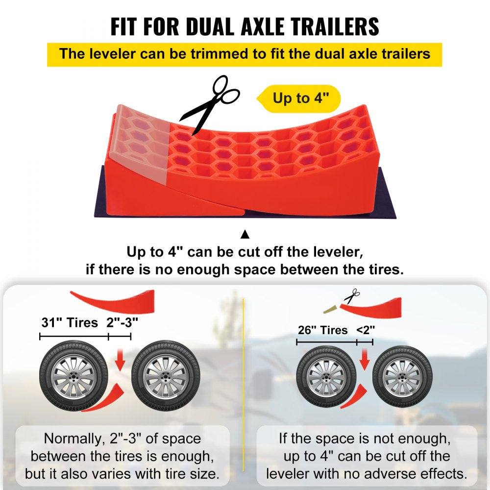 VEVOR Camper Leveler, 14 Pack, HDPE RV Leveling Blocks, Includes Two Curved Levelers, Four Chocks, Four Pads, Two Anti-Slip Mats, One Step & Carry Bag, Heavy Duty Leveler for Camper Up to 35,000 Lbs