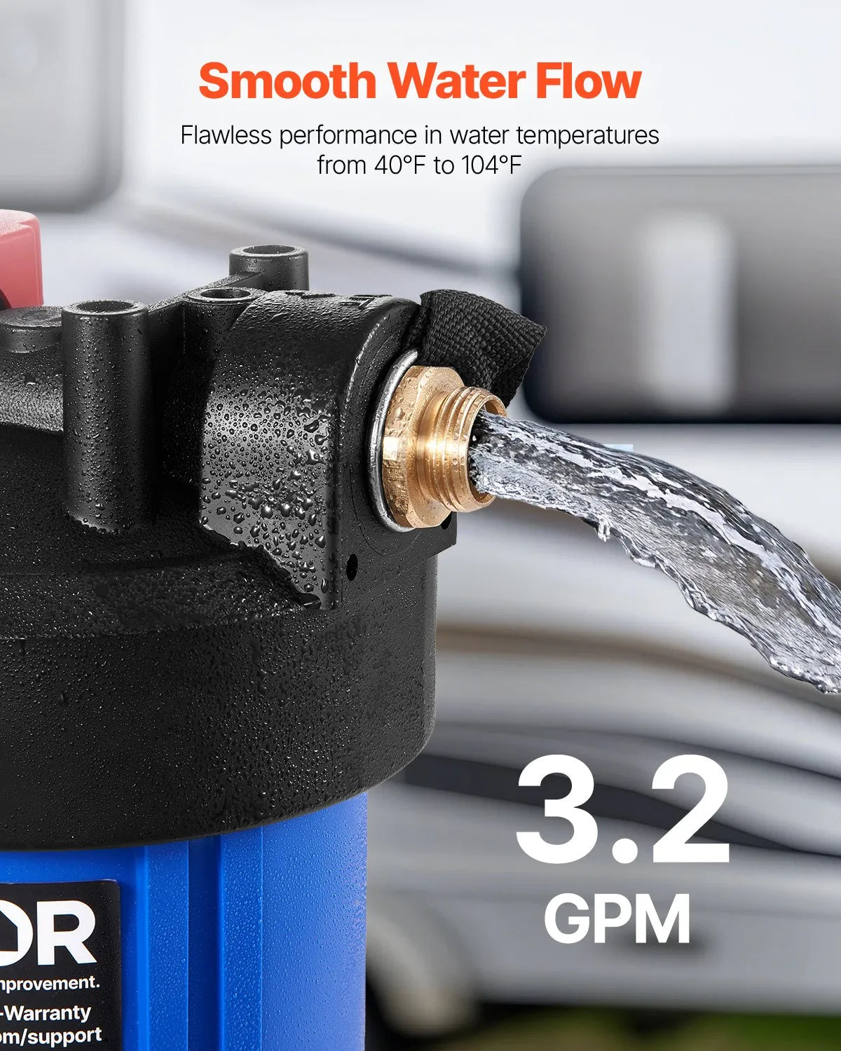 VEVOR RV Water Filter System with Replaceable Cartridge for Clean Water RV Boat