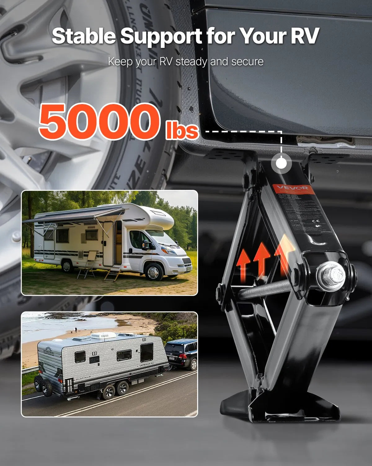 VEVOR RV Scissor Jacks 5000lbs 23.4in RV Stabilizer Leveling Scissor Jacks 4 Set
