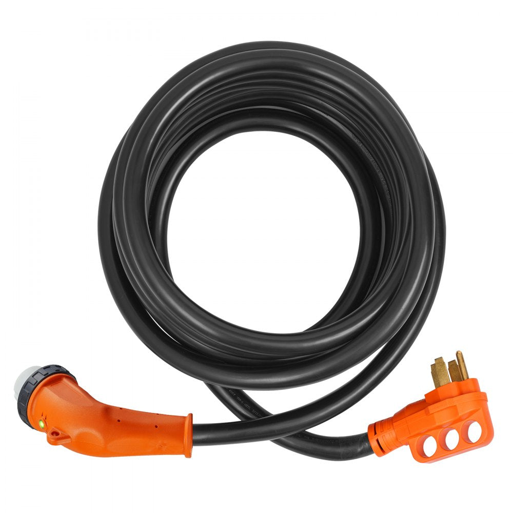 VEVOR 15 Feet RV Power Cord, 50 Amp, Heavy Duty STW 6/3 + 8/1 Generator Cord, NEMA 14-50P Male NEMA SS2-50R Female Plug, with LED Indicator Handle 15A Adapter, for RVs, generators, campers, ETL Listed