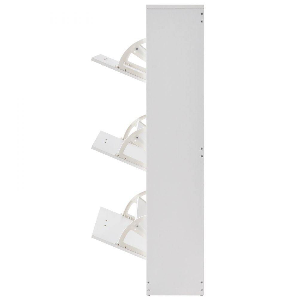 VEVOR Shoe Cabinet with 3 Flip Drawers, Shoe Storage Cabinet for Entryway, Free Standing Shoe Storage Organizer with Side Hooks for Heels, Boots, Slippers in Hallway, Living Room