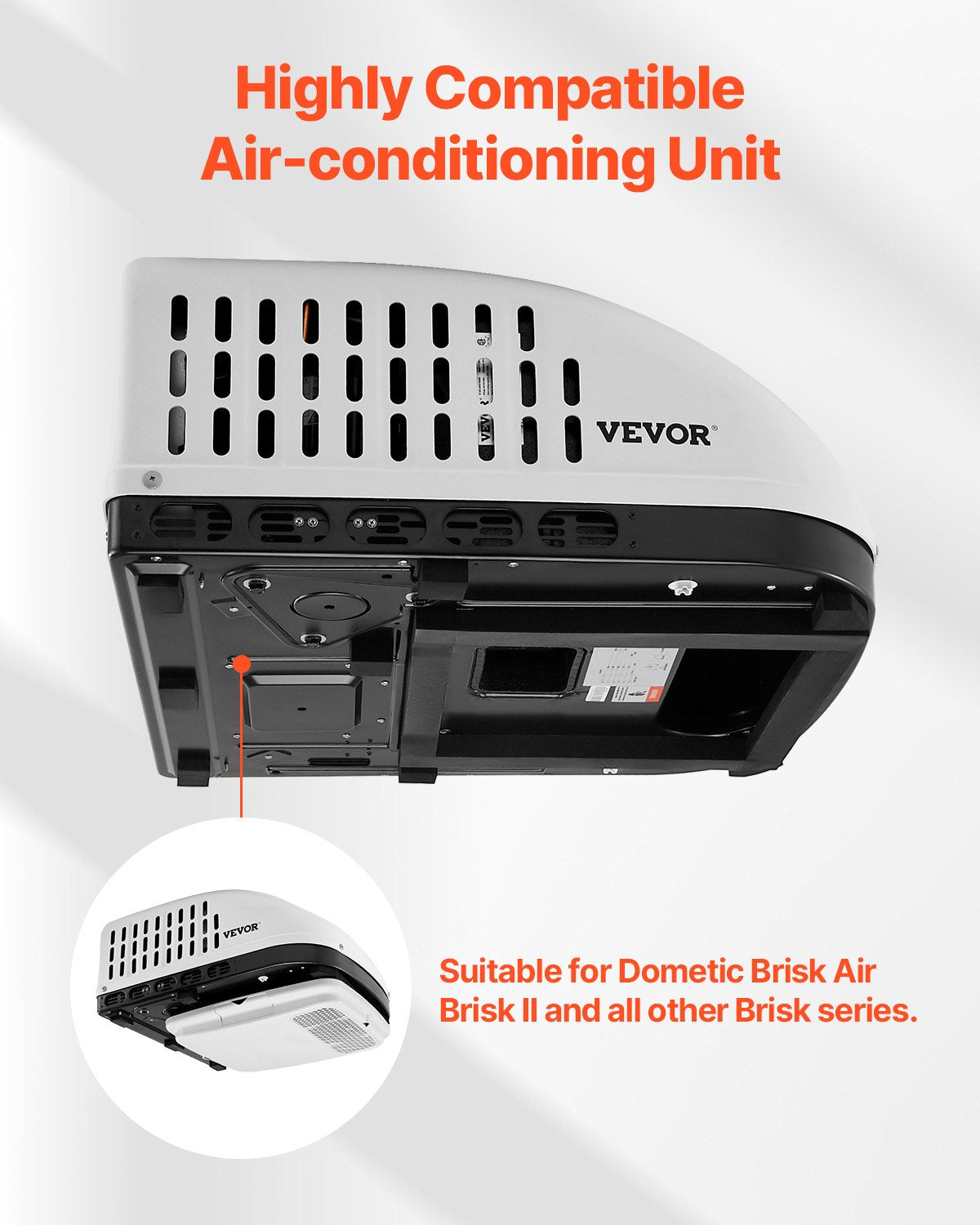 RV Air Conditioner 13500 BTU Non-Ducted Rooftop RV AC 65 dB Quiet for Replacing