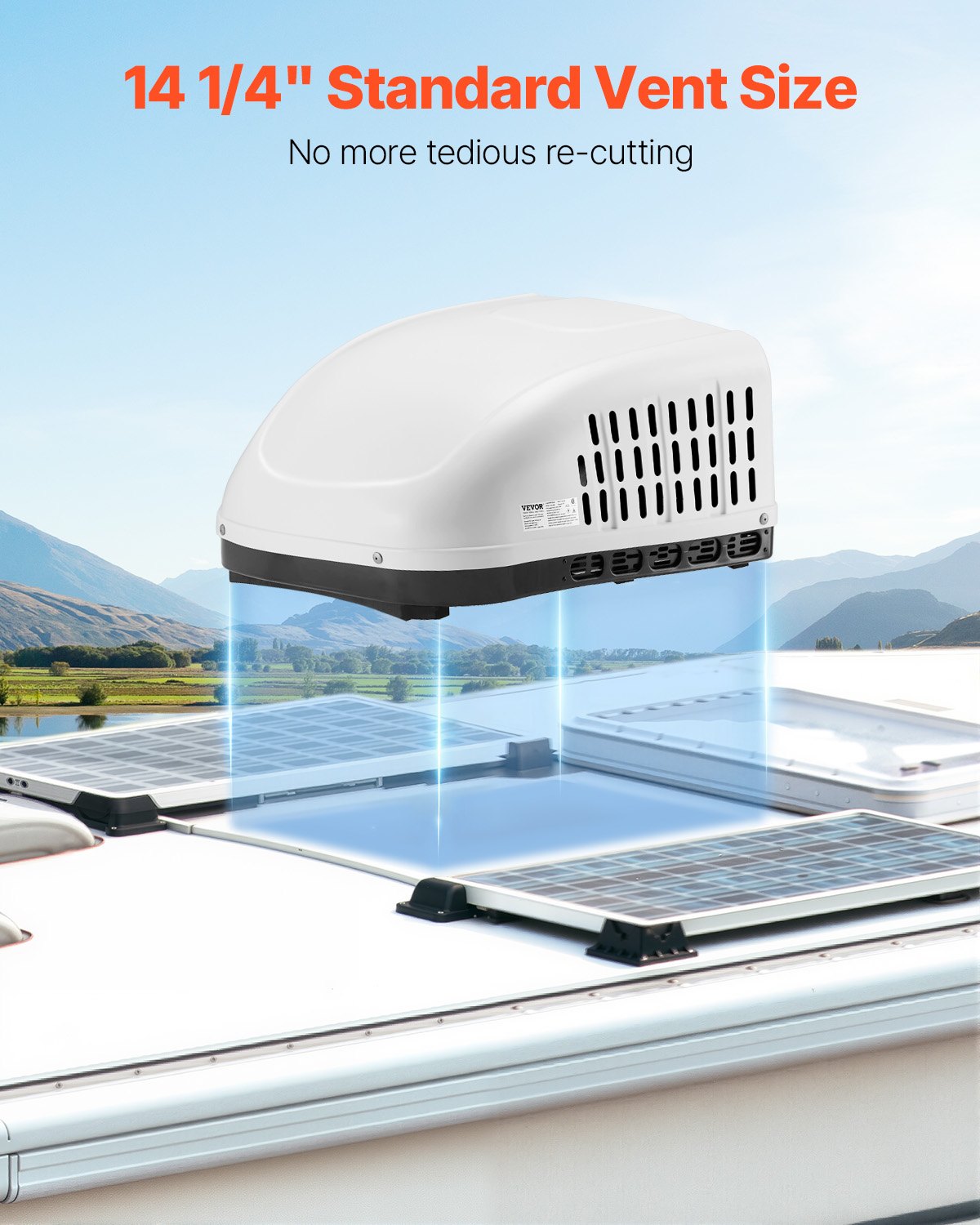 RV Air Conditioner 13500 BTU Non-Ducted Rooftop RV AC 65 dB Quiet for Replacing