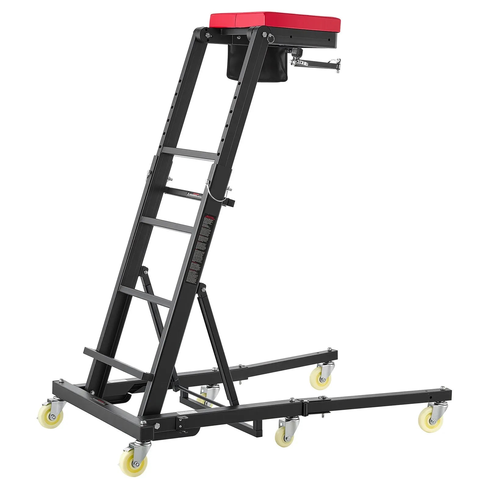 Adjustable Top Automotive Creeper, 48"–64" Folding High Top Engine Creeper with Mechanical Arm, 400 lb Capacity