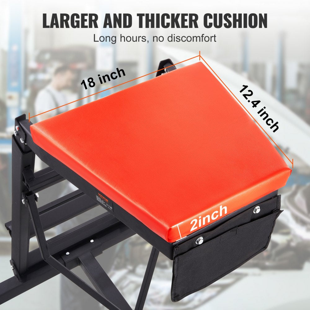 VEVOR Automotive Top Creeper, with Adjustable Height 49.6" to 75.6", 400 LBS Capacity High Creeper, 4 Swivel Caster Wheels, Heavy Duty Foldable Creeper for Auto Repair and Maintenance