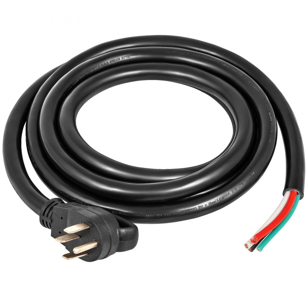 25' 50A RV Camp Power Cord Generator Cord 6/3 + 8/1 AWG NEMA 14-50P to Bare Wire