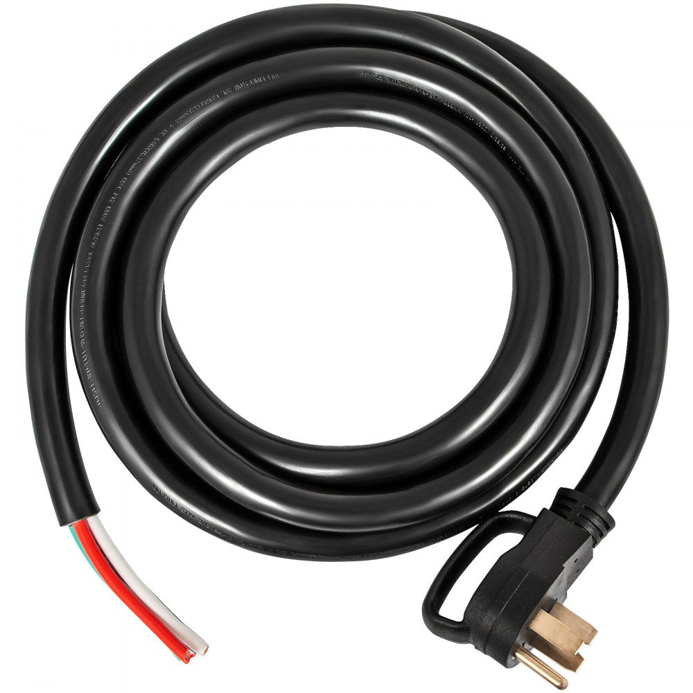 25' 50A RV Camp Power Cord Generator Cord 6/3 + 8/1 AWG NEMA 14-50P to Bare Wire
