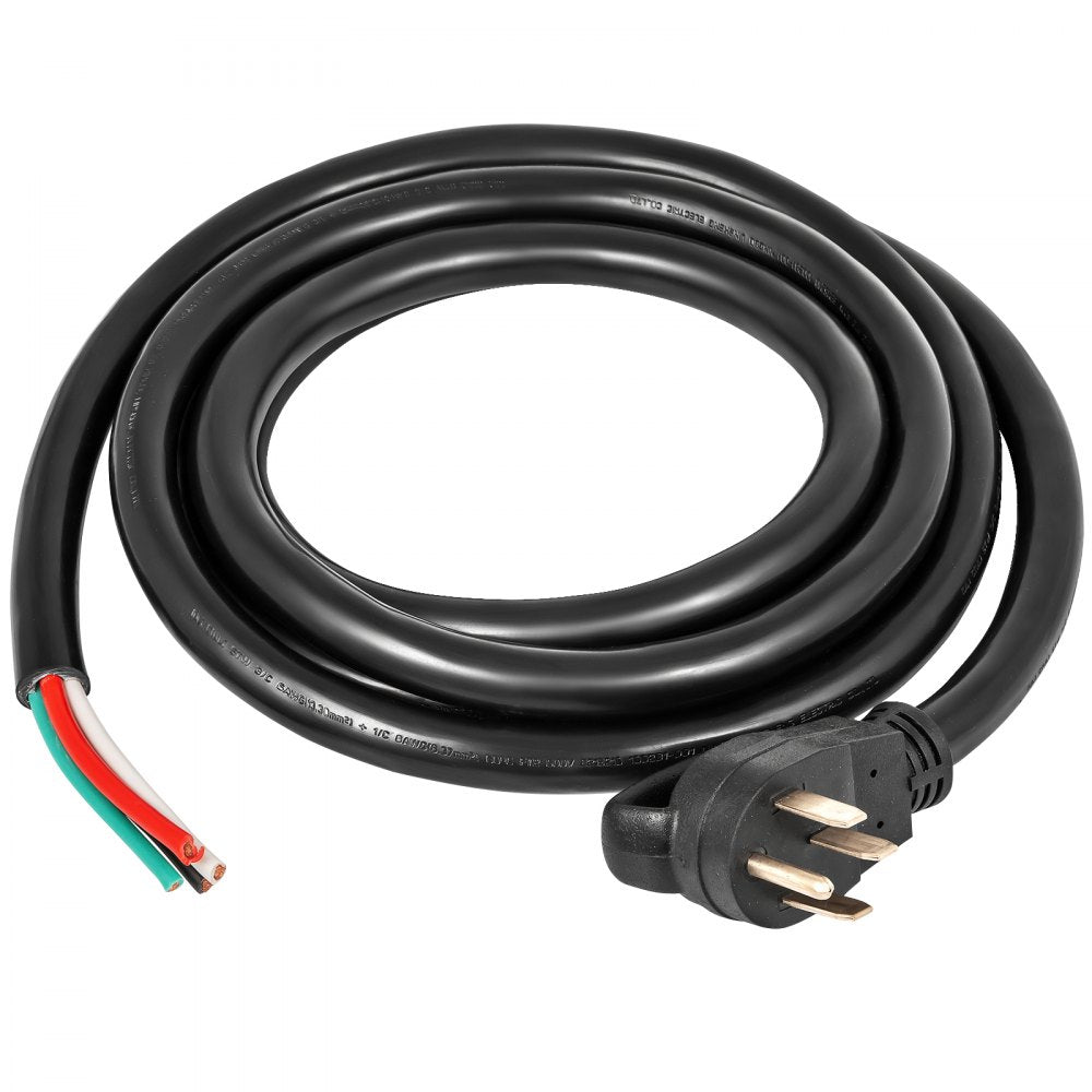 25' 50A RV Camp Power Cord Generator Cord 6/3 + 8/1 AWG NEMA 14-50P to Bare Wire