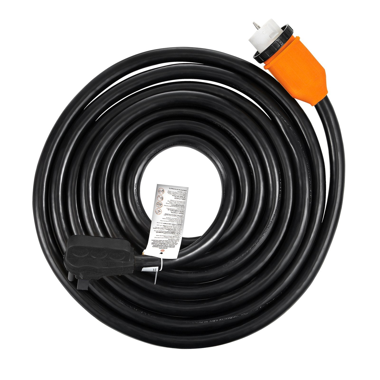 VEVOR Generator Cord, 30' Generator Power Cord with Plug in & Out Pin of Inlet Box Side, 50AMP SS2-50R/CS6375 Style Inlets Cable, 12000W Extension Cord, 125/250V Power Tested to UL Standards