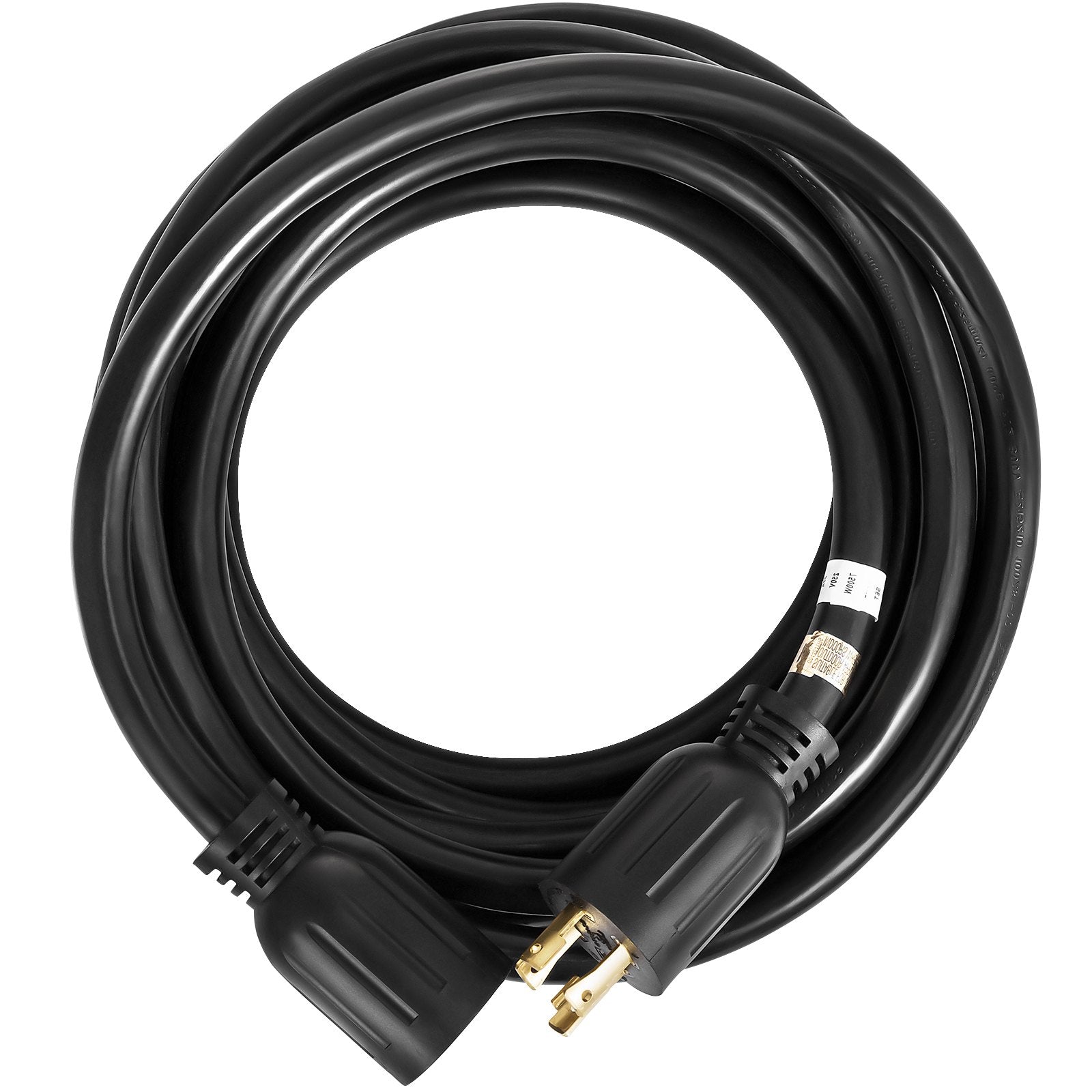 VEVOR 125V-250V 30 Amp Generator Extension Cord 50FT Generator Cord 4 Wire 10 Gauge Generator Power Cord with Twist Lock Connectors