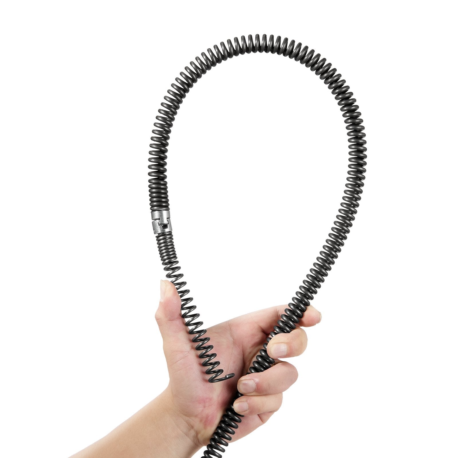 VEVOR Drain Cleaning Cable 66 FT x 5/8 Inch, Professional Sectional Drain Cleaner Cable with 7 Cutters for 0.8" to 3.9" Pipes, Hollow Core Sewer Drain Auger Cable for Sink, Floor Drain, Toilet