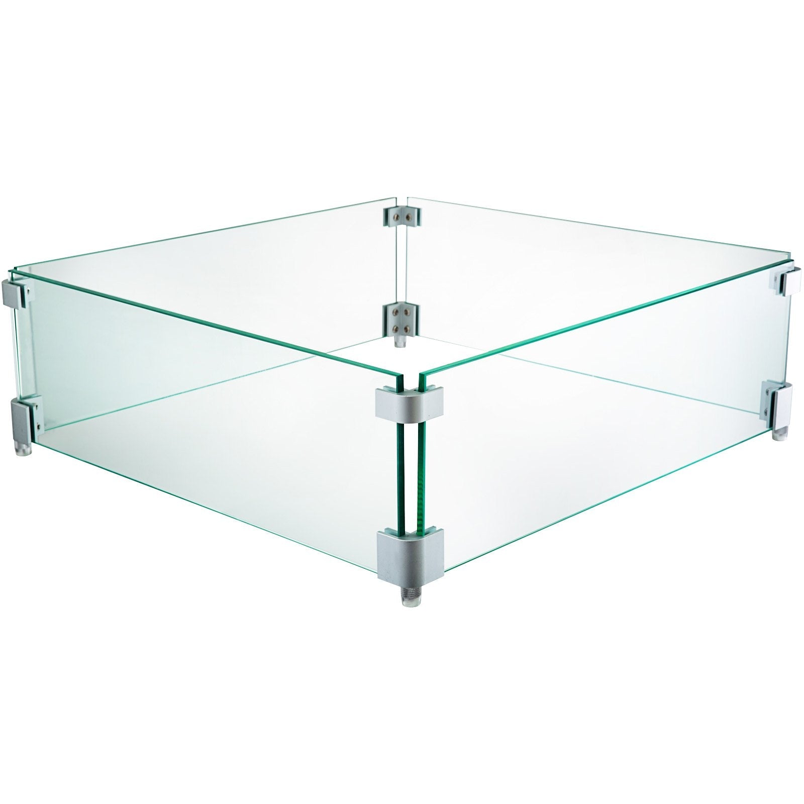 Fire Table Tempered Glass Wind Guard Fence 19" x 19" x 6"