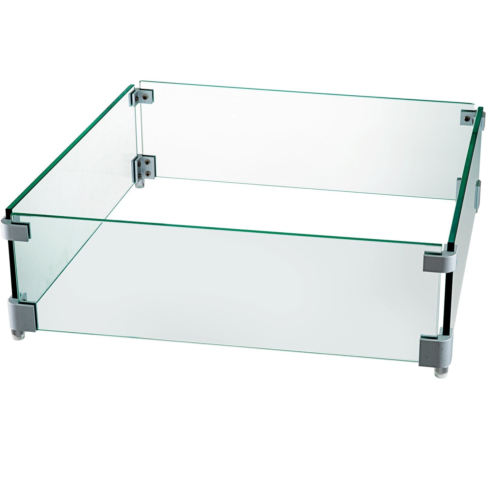 Fire Table Tempered Glass Wind Guard Fence 19" x 19" x 6"