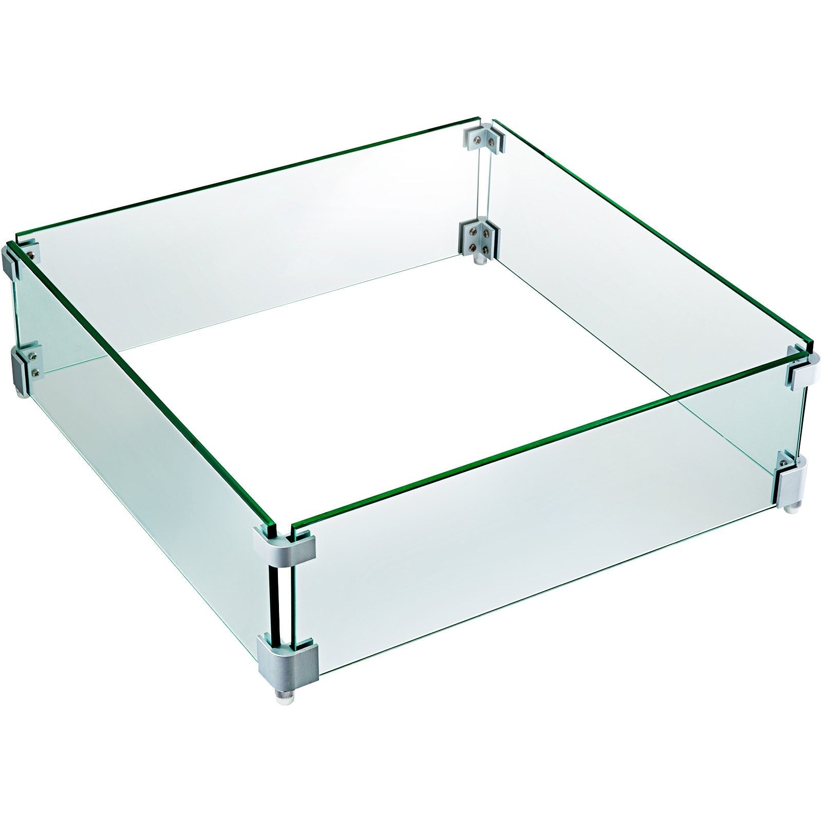 Fire Table Tempered Glass Wind Guard Fence 19" x 19" x 6"