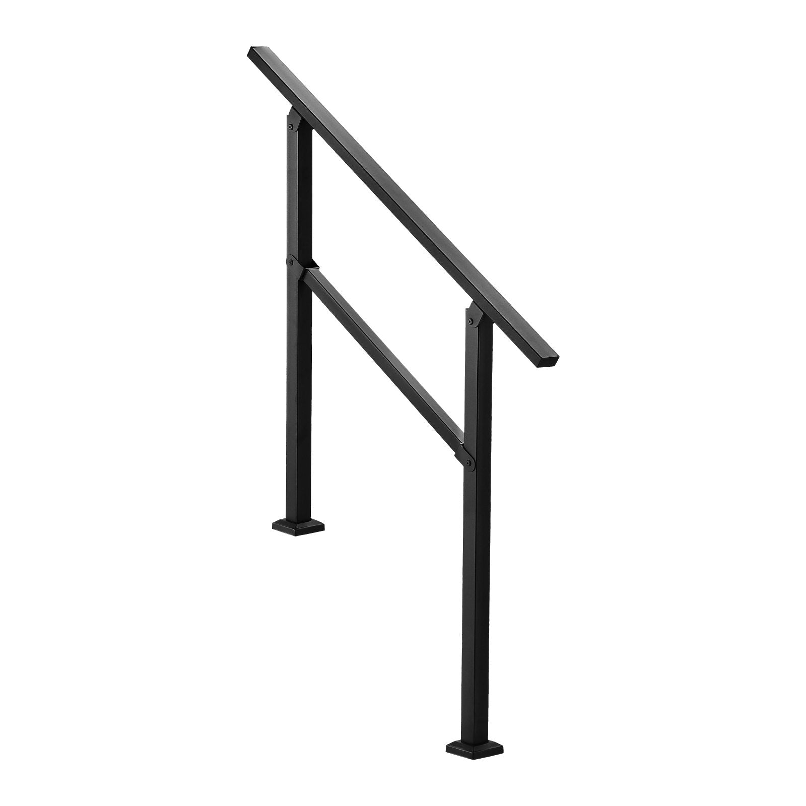 VEVOR Outdoor Handrails for 2-3 Step Stairs Black Square Tube Easy Install