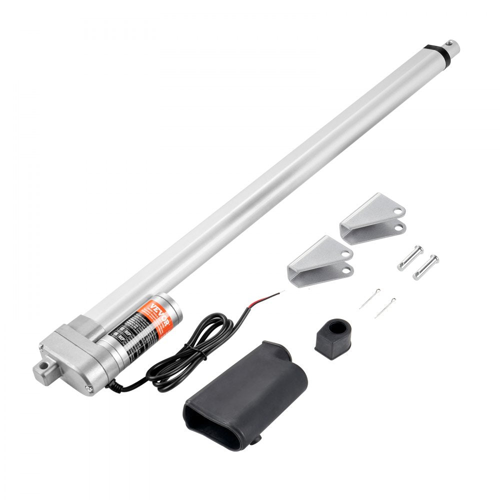 VEVOR Linear Actuator 12V, 20 Inch Waterproof IP65 Linear Actuator, 660lbs/3000N 0.19"/s Linear Motion Actuator with Mounting Bracket