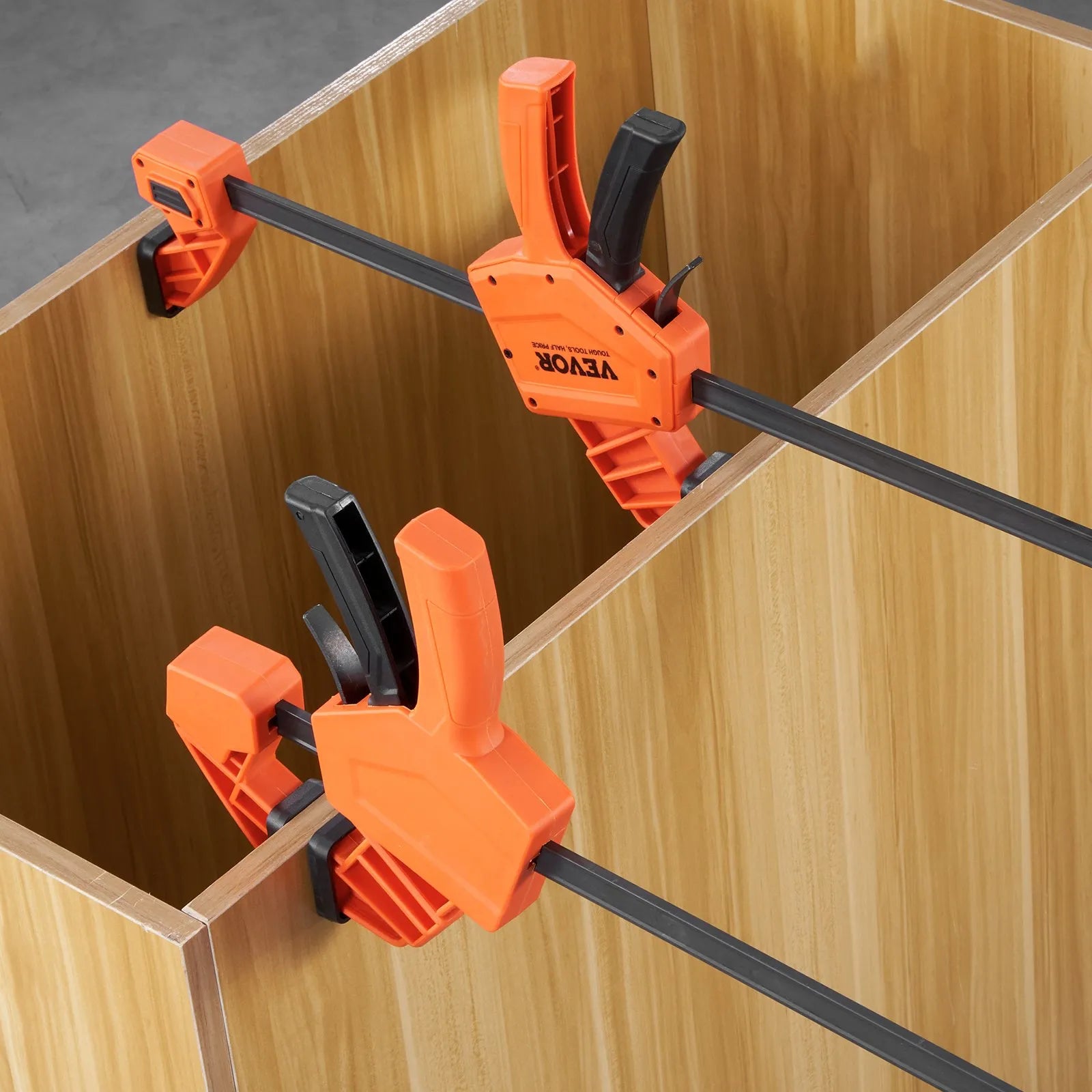 VEVOR Bar Clamps for Woodworking, 2-Pack 24" One-Handed Clamp/Spreader, Quick-Change F Clamp with 300 lbs Load Limit, High-strength Plastic and Carbon Steel, Wood Clamps for Woodworking Metal Working