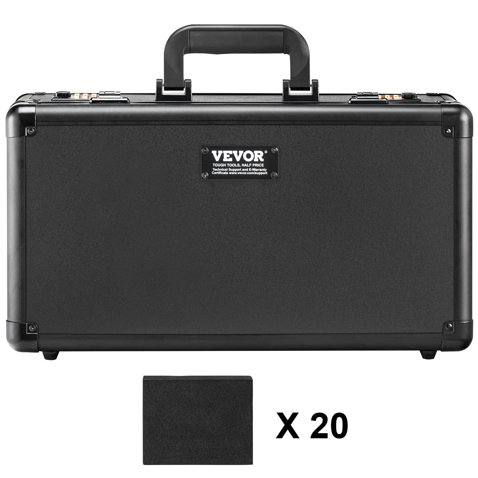 VEVOR Graded Card Storage Box, 4 Slots, Graded Sports Cards Holder Carrying Case with Coded Lock Foam Dividers, for 108 PSA Graded Cards 76 BGS Cards 84 SGC Cards 388 Top Loaders or 999+ Loose Cards