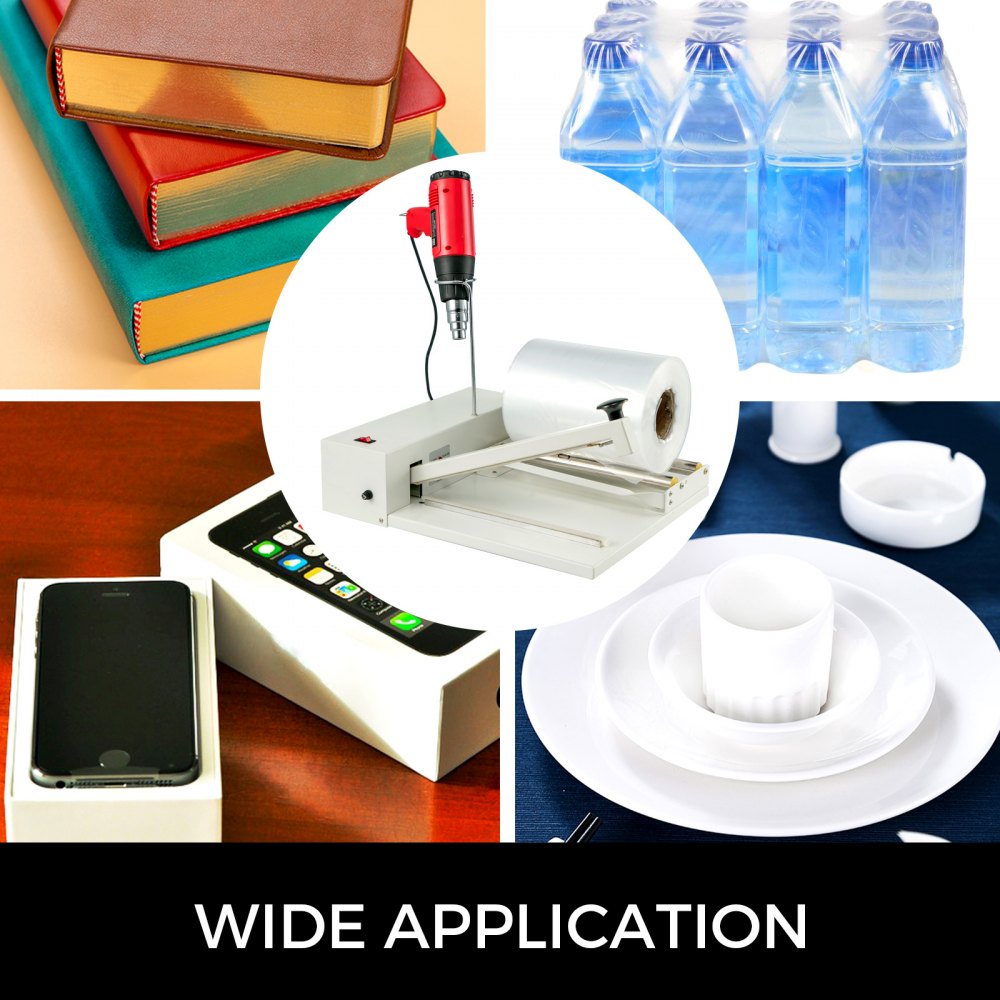 VEVOR Shrink Wrap Machine, 12 in/30.5 cm Sealing Length, 450W Shrink Wrap Sealer with 1800W Heat Gun and Shrink Film, Compatible with PVC POF Film and Used for Books, Toys and Foods
