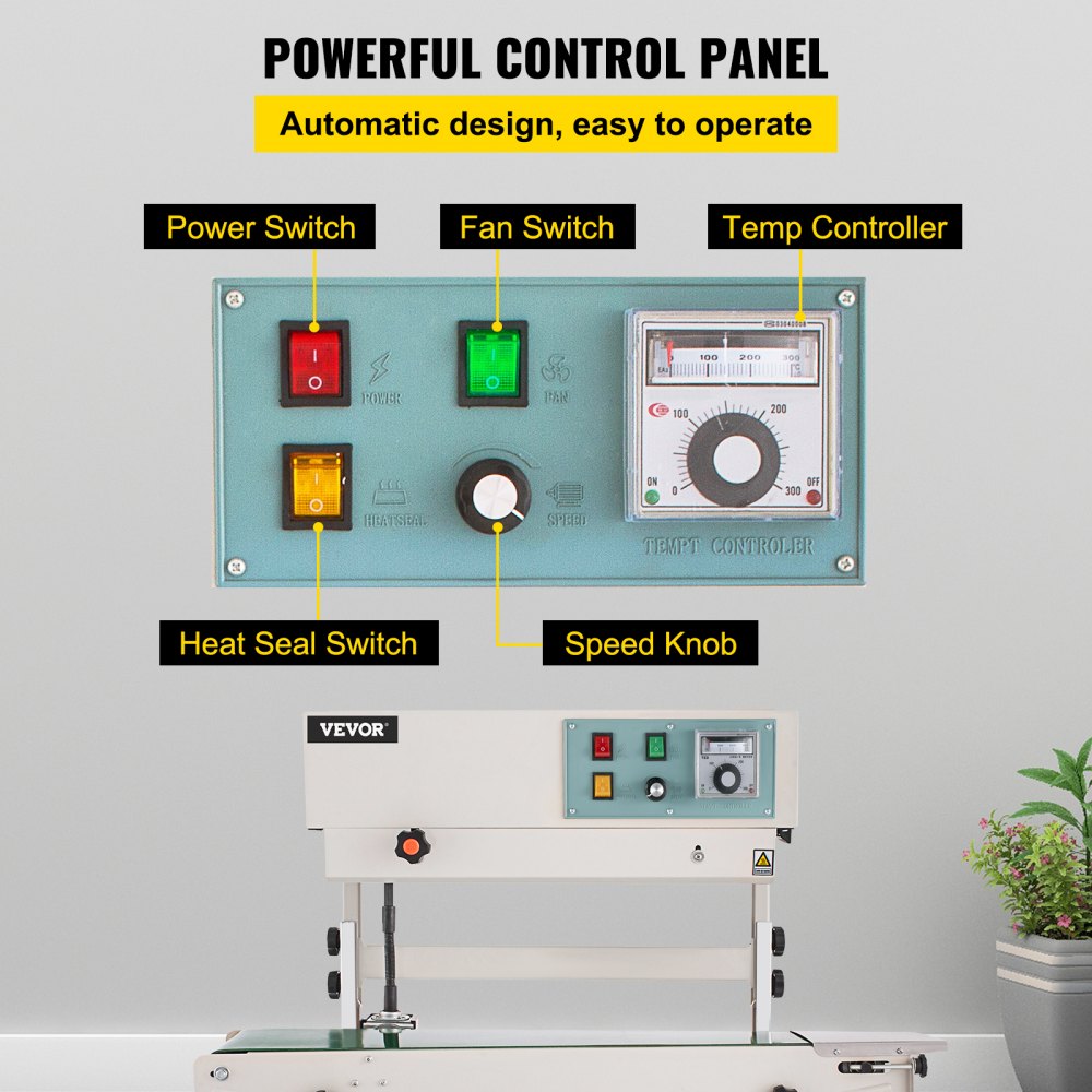 Automatic Continuous Band Sealer Vertical Bag Sealing Machine Stainless Steel