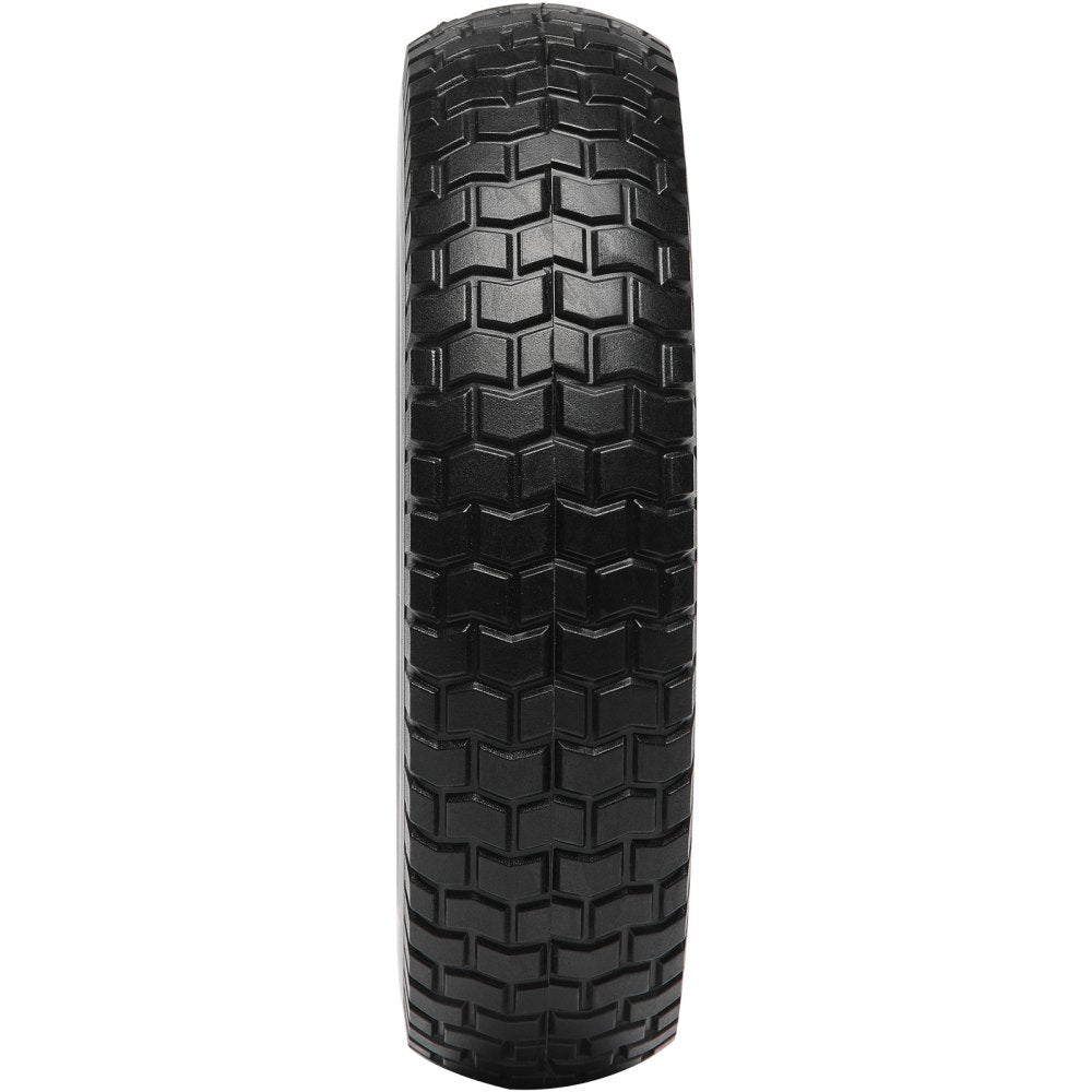 VEVOR Solid PU Run-Flat Tire Wheel, 10", 2-Pack, 180 lbs Dynamic Load, 220 lbs Static Load, Flat Free Tubeless Tires and Wheels for Hand Truck, Utility Cart, Dollies, Garden Trailers, Various Carts