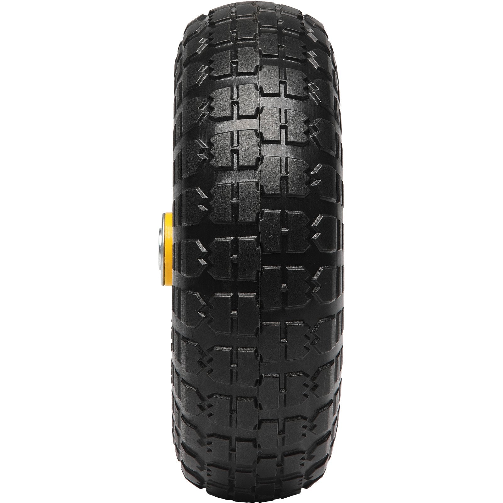 VEVOR Solid PU Run-Flat Tire Wheel, 10", 2-Pack, 400 lbs Dynamic Load, 450 lbs Static Load, Flat Free Tubeless Tires and Wheels for Hand Truck, Utility Cart, Dollies, Garden Trailers, Various Carts