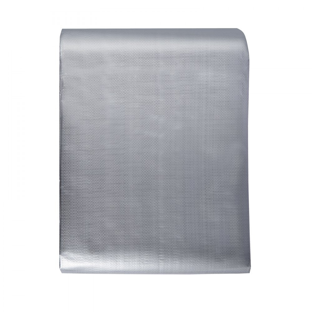 VEVOR Tarp 10x12 ft, Waterproof Plastic Poly Tarp Cover 10 Mil, Multi Purpose Tear UV and Temperature Resistant Outdoor Tarpaulin with High Durability Reinforced Grommets (Silver/Brown)