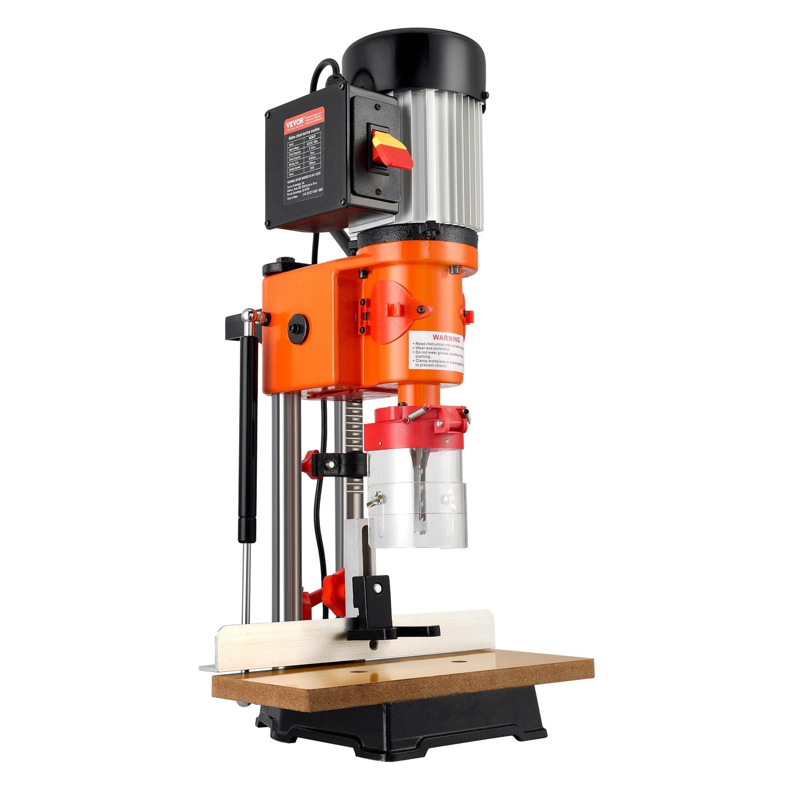 VEVOR Benchtop Mortise Machine, 370W, 1725 RPM Woodworking Mortising Machine, with 1/4-Inch 3/8-Inch 1/2-Inch Chisels Wooden Workbench, for Making Round Holes Square Holes Or Special Square Holes