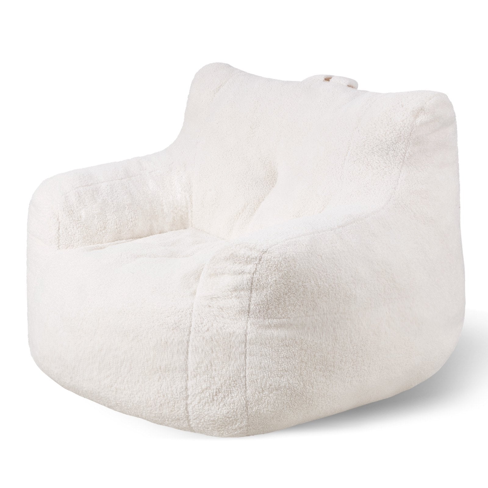 VEVOR 3 feet Bean Bag Chair with Soft Armrests and Storage Pocket White