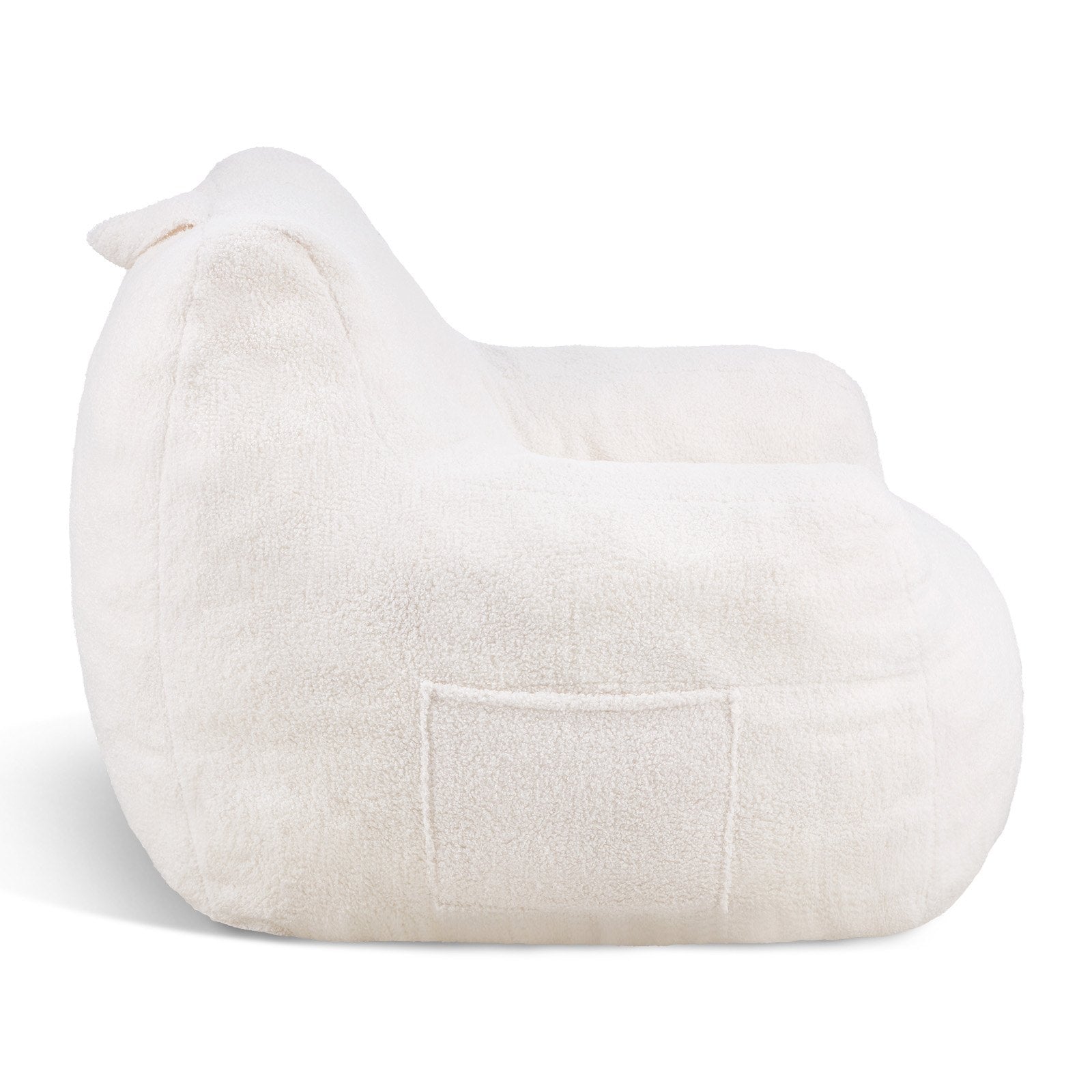 VEVOR 3 feet Bean Bag Chair with Soft Armrests and Storage Pocket White