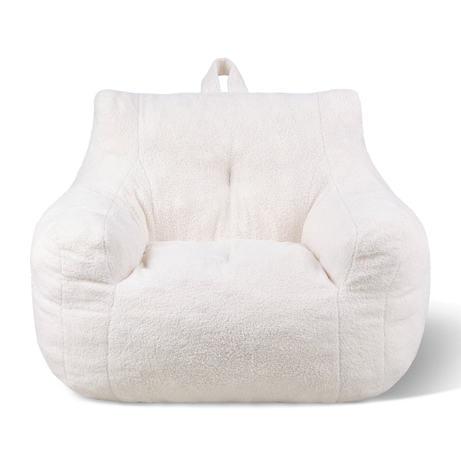 VEVOR 3 feet Bean Bag Chair with Soft Armrests and Storage Pocket White