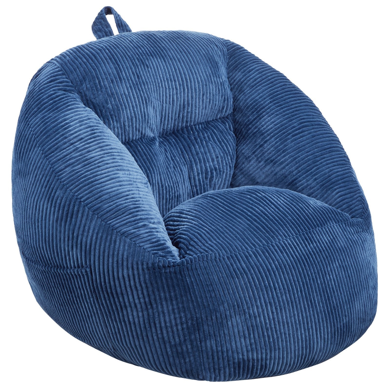 VEVOR 3 feet Bean Bag Chair with Soft Armrests and Storage Pocket Blue