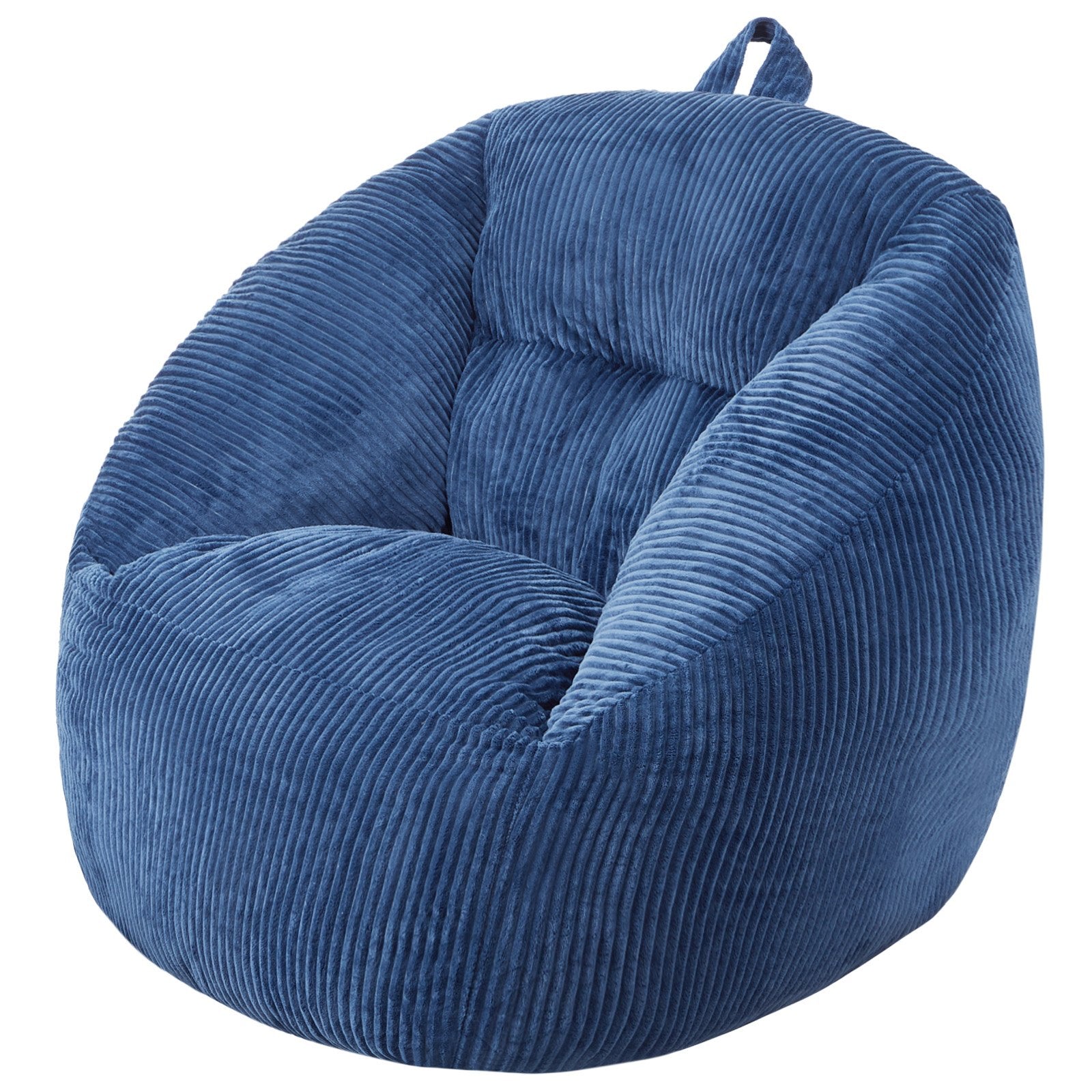 VEVOR 3 feet Bean Bag Chair with Soft Armrests and Storage Pocket Blue