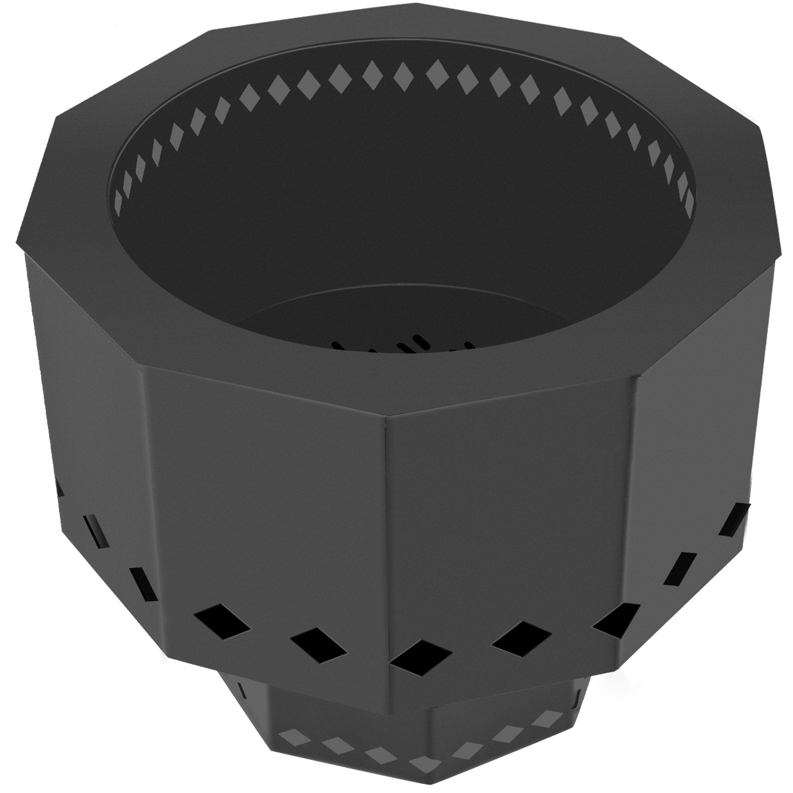 VEVOR Smokeless Fire Pit, Carbon Steel Stove Bonfire, Large 15 inch Diameter Wood Burning Fire Pit, Outdoor Stove Bonfire Fire Pit, Portable Smokeless Fire Bowl for Picnic Camping Backyard Black