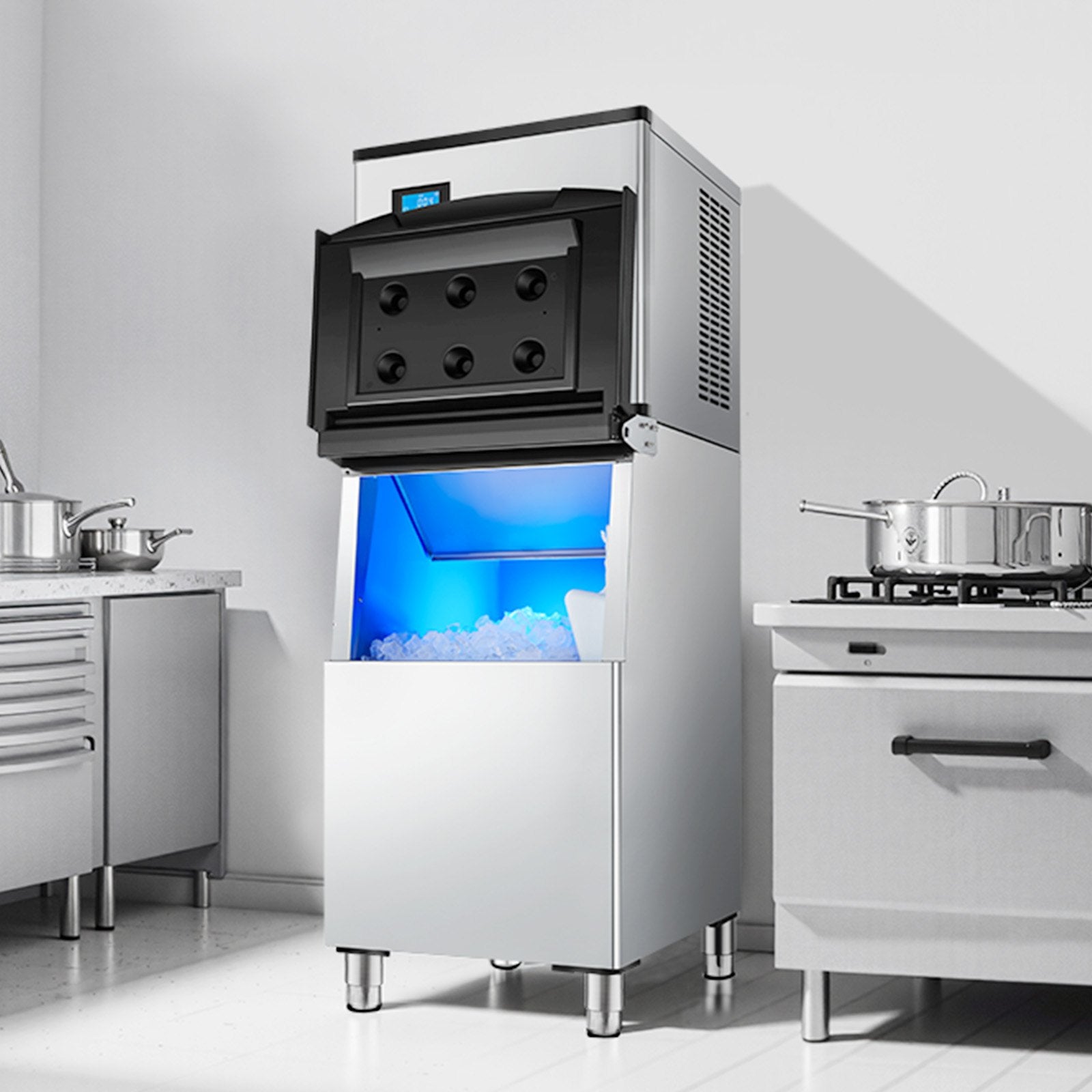 VEVOR Commercial Ice Maker Storage Bin 250lbs Capacity Ice Bin with Filter