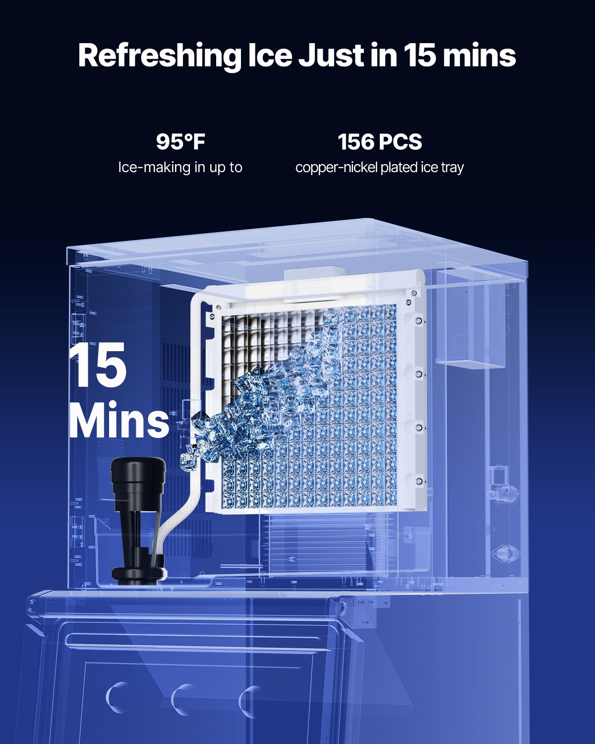 VEVOR Commercial Ice Maker 400 lbs/Day Self-Cleaning Ice Machine - Head Only