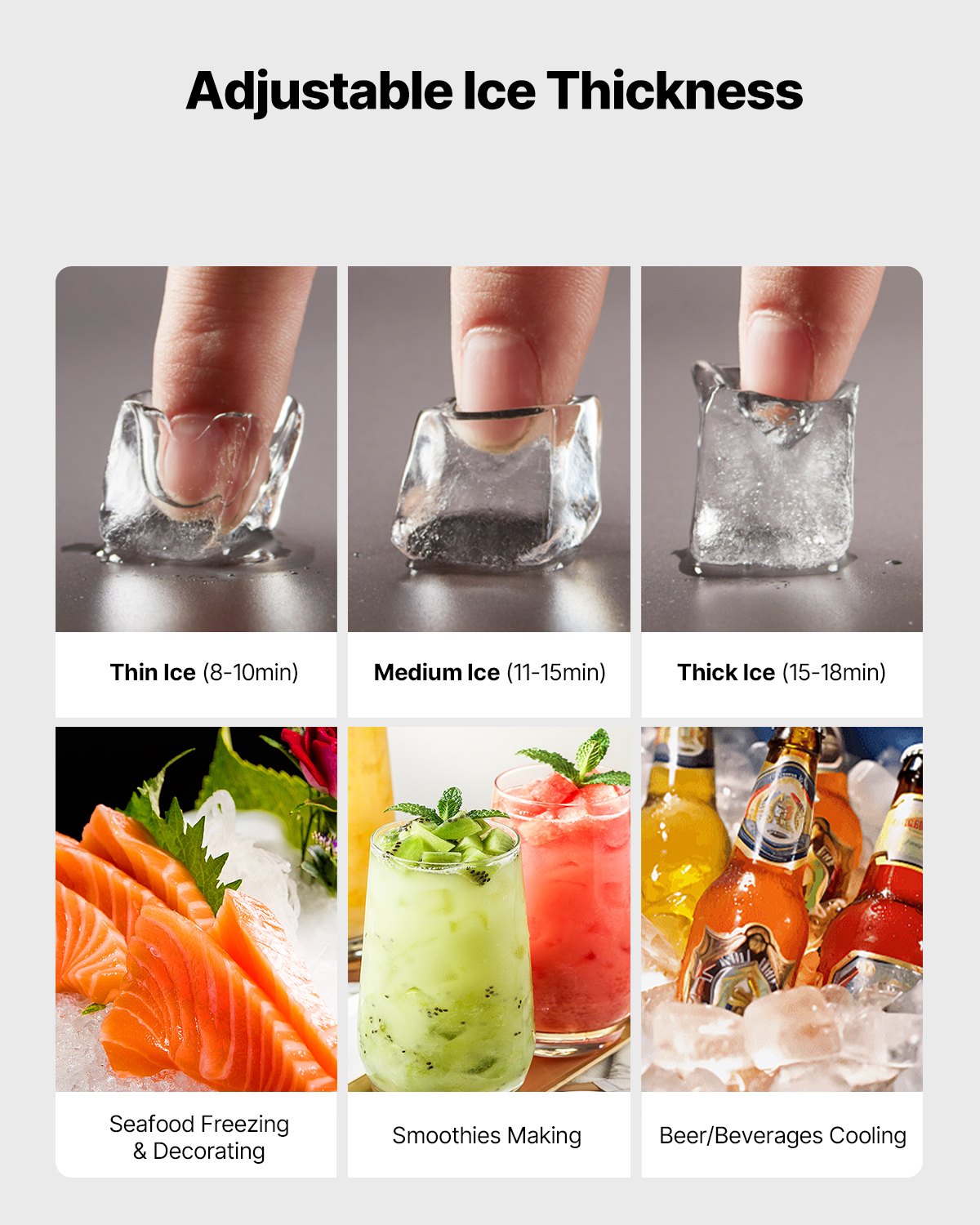 VEVOR Commercial Ice Maker 400 lbs/Day Self-Cleaning Ice Machine - Head Only