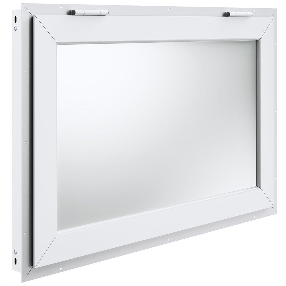 VEVOR Concession Window 36"x24", Aluminum Alloy Food Truck Service Window with Awning Door & Drag Hook, Up to 85 Degrees Stand Serving Window for Food Trucks Concession Trailers, Glass Not Included