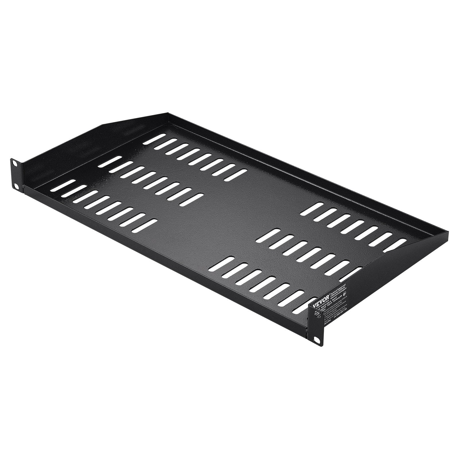 VEVOR 2PCS 1U Server Rack Shelf 10"/254 mm Depth Vented Rack Mount Shelf Tray