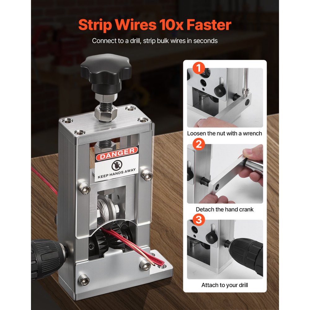 Manual Wire Stripping Machine, 0.06–1" Copper Wire Stripper